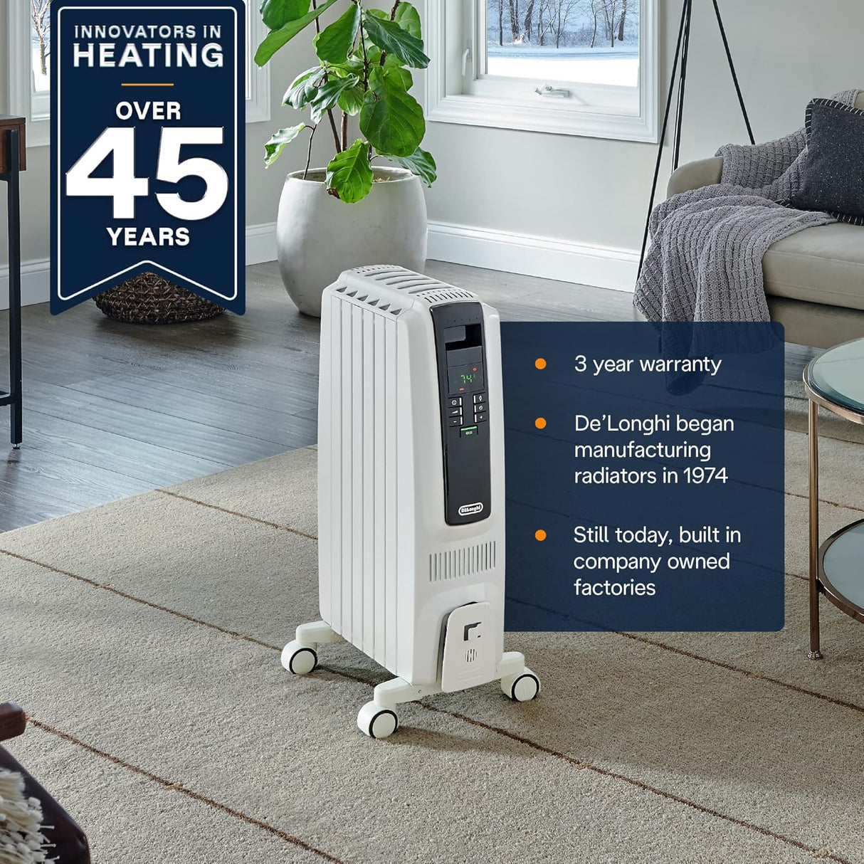 De'Longhi calentador de espacio para radiador lleno de aceite