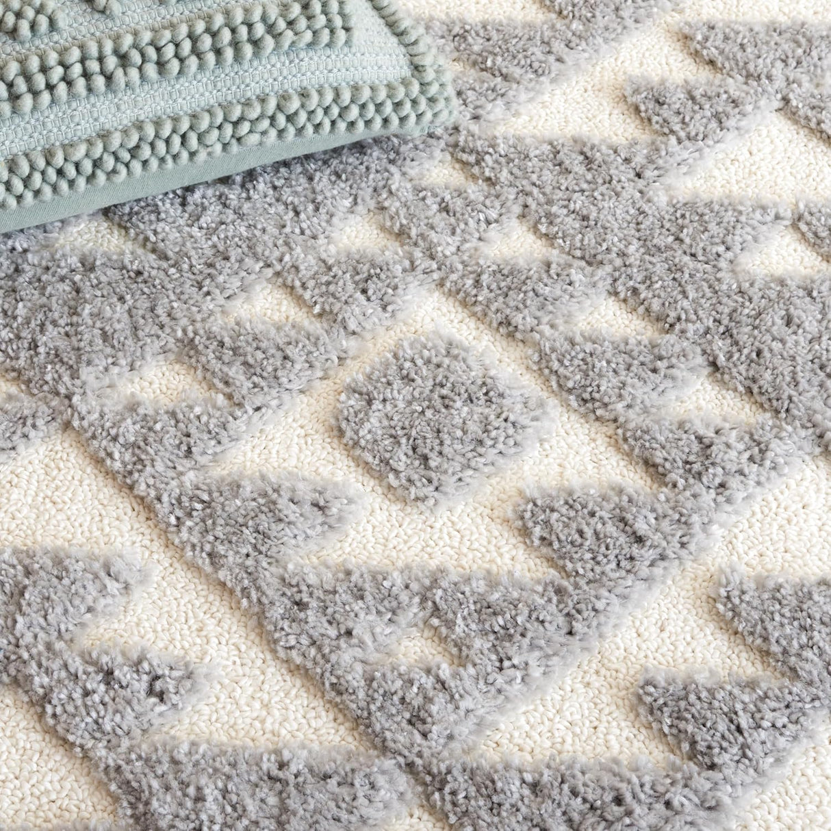 Alfombra Shag Marroquí con Borlas, Diseño Contemporáneo, MTS688G-5