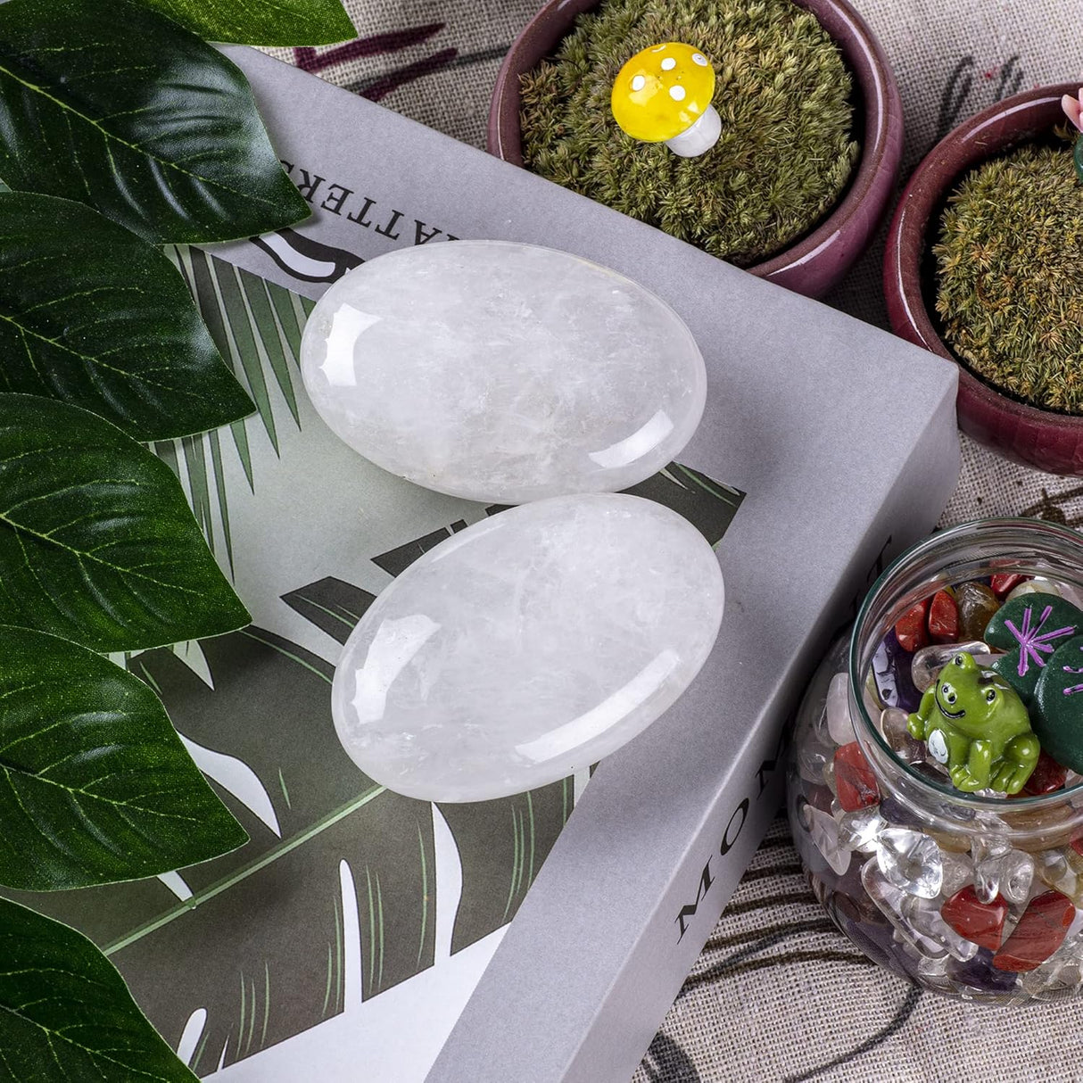 Piedra de Cuarzo Claro - Cristal Pulido Ovalado para Sanación