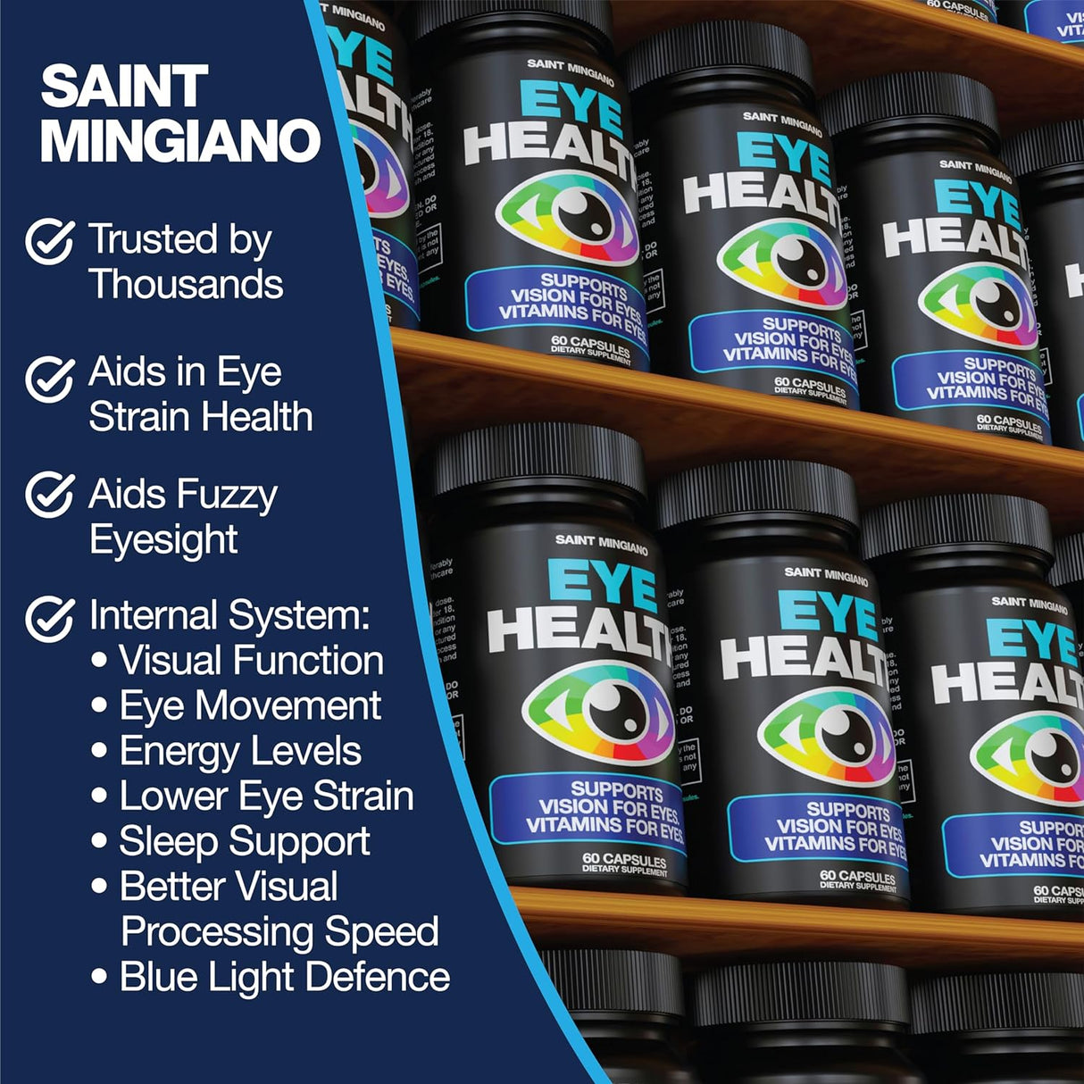 Suplemento vitamínico para la salud ocular y la visión 60u