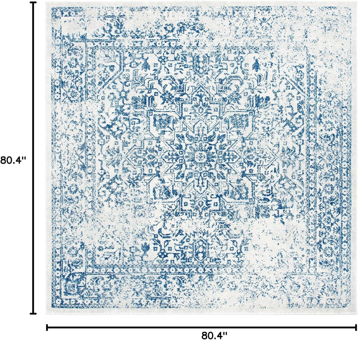 Alfombra Cuadrada Evoke, Diseño Oriental, Fácil Cuidado, EVK256N