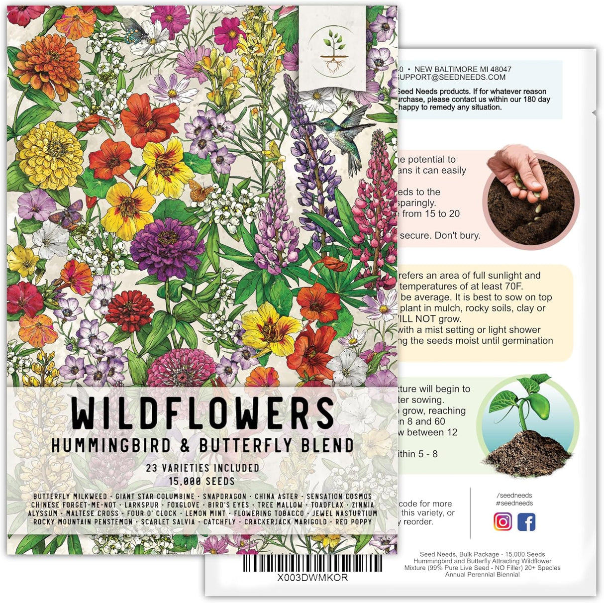 Semillas de Flores para Colibríes y Mariposas, Seed Needs