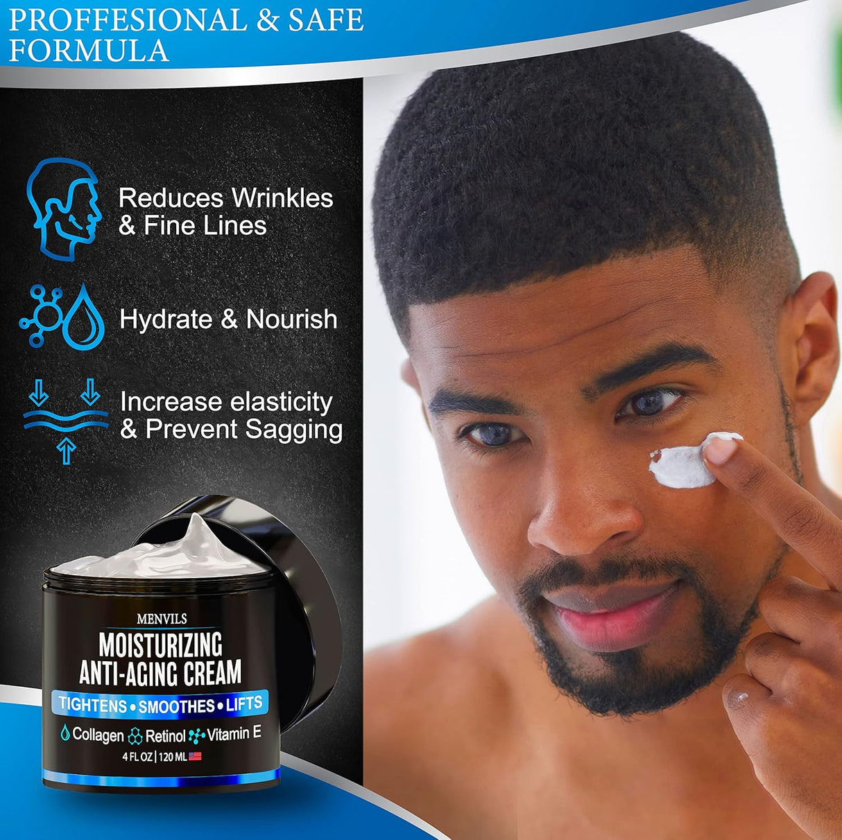 Crema hidratante facial para hombre Menvils