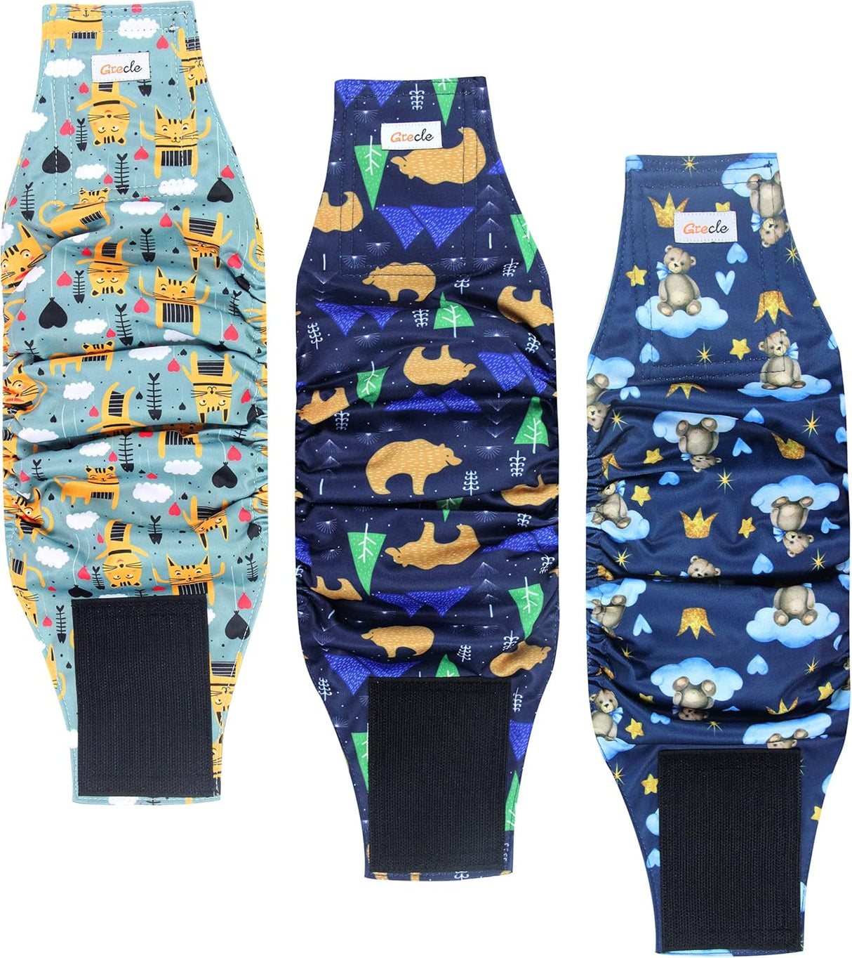 Pañales prémium para perros machos, pañales de alta absorción (oso, S)