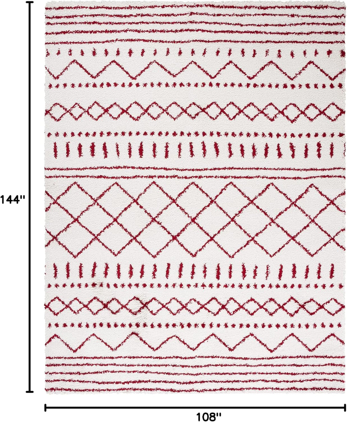 Alfombra Shag Área, Diseño Marroquí, 1.6 Grosor, ASG741P