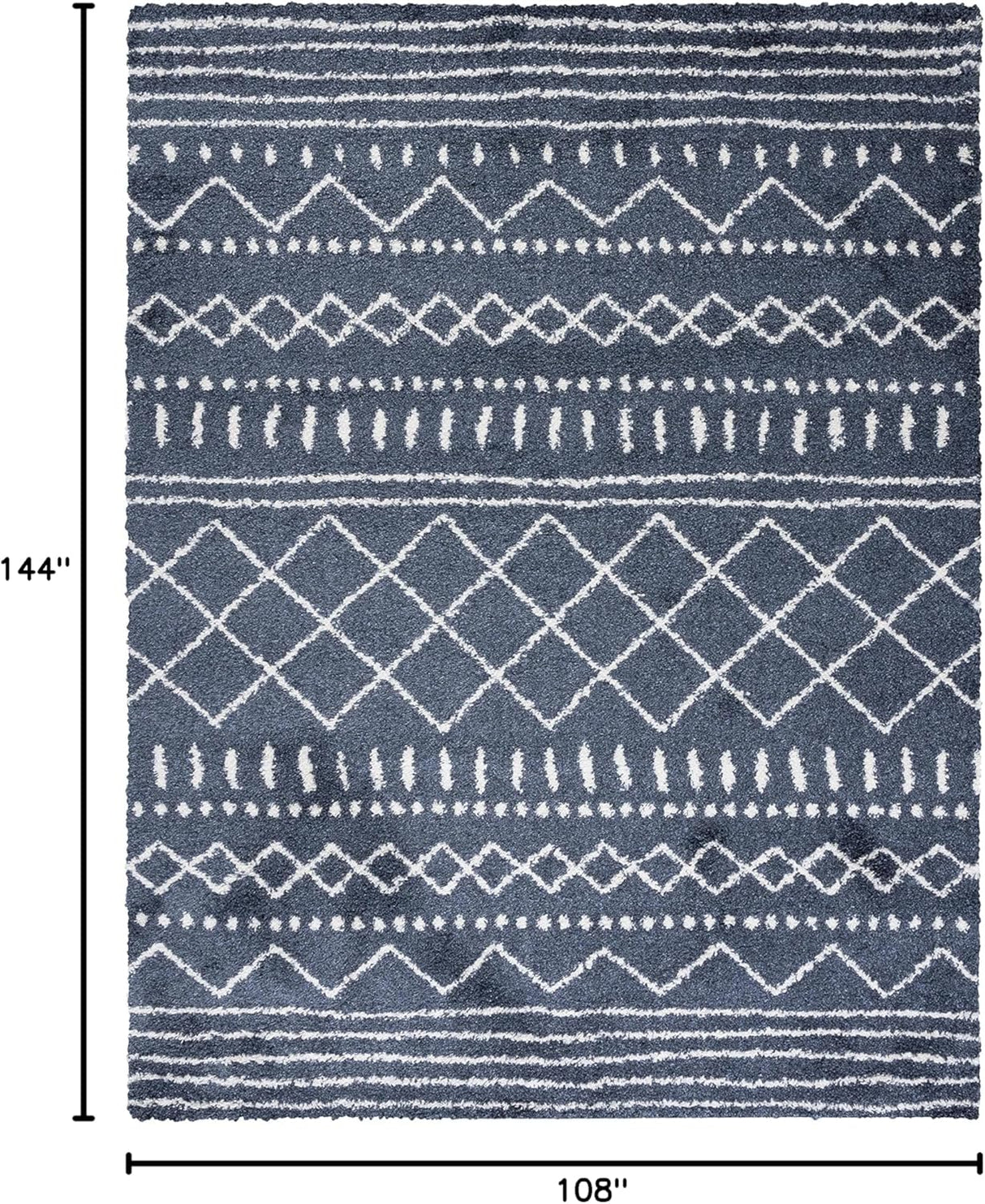 Alfombra de área Shag - Diseño marroquí, fácil cuidado, ASG741L