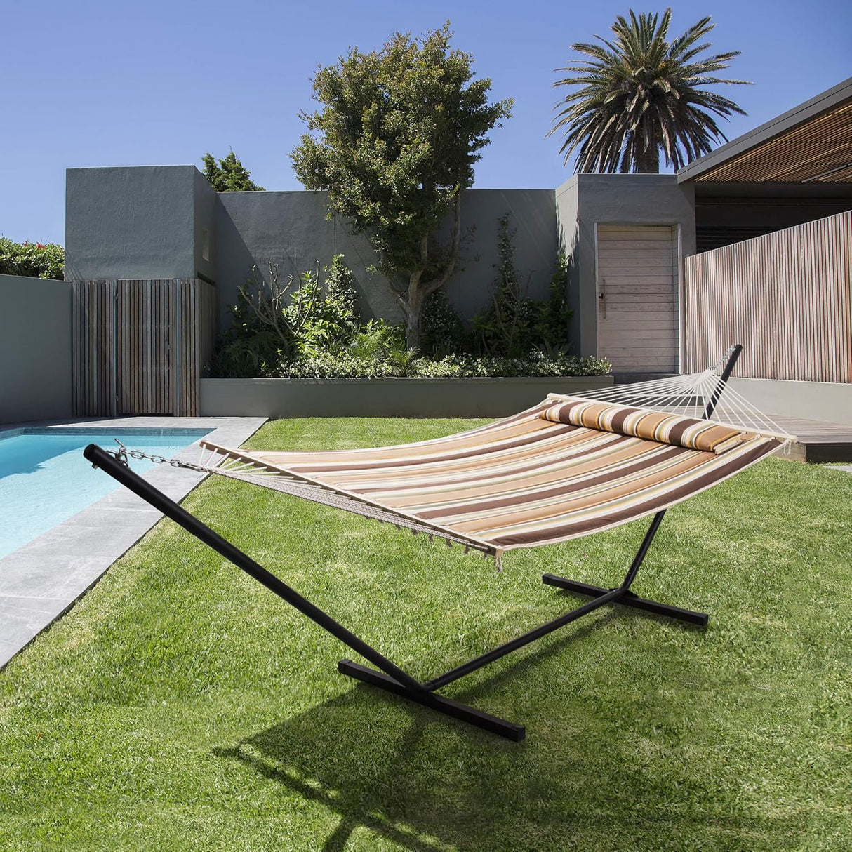 Hamaca portátil SUNCREAT con soporte, 2 personas, 475lbs capacidad