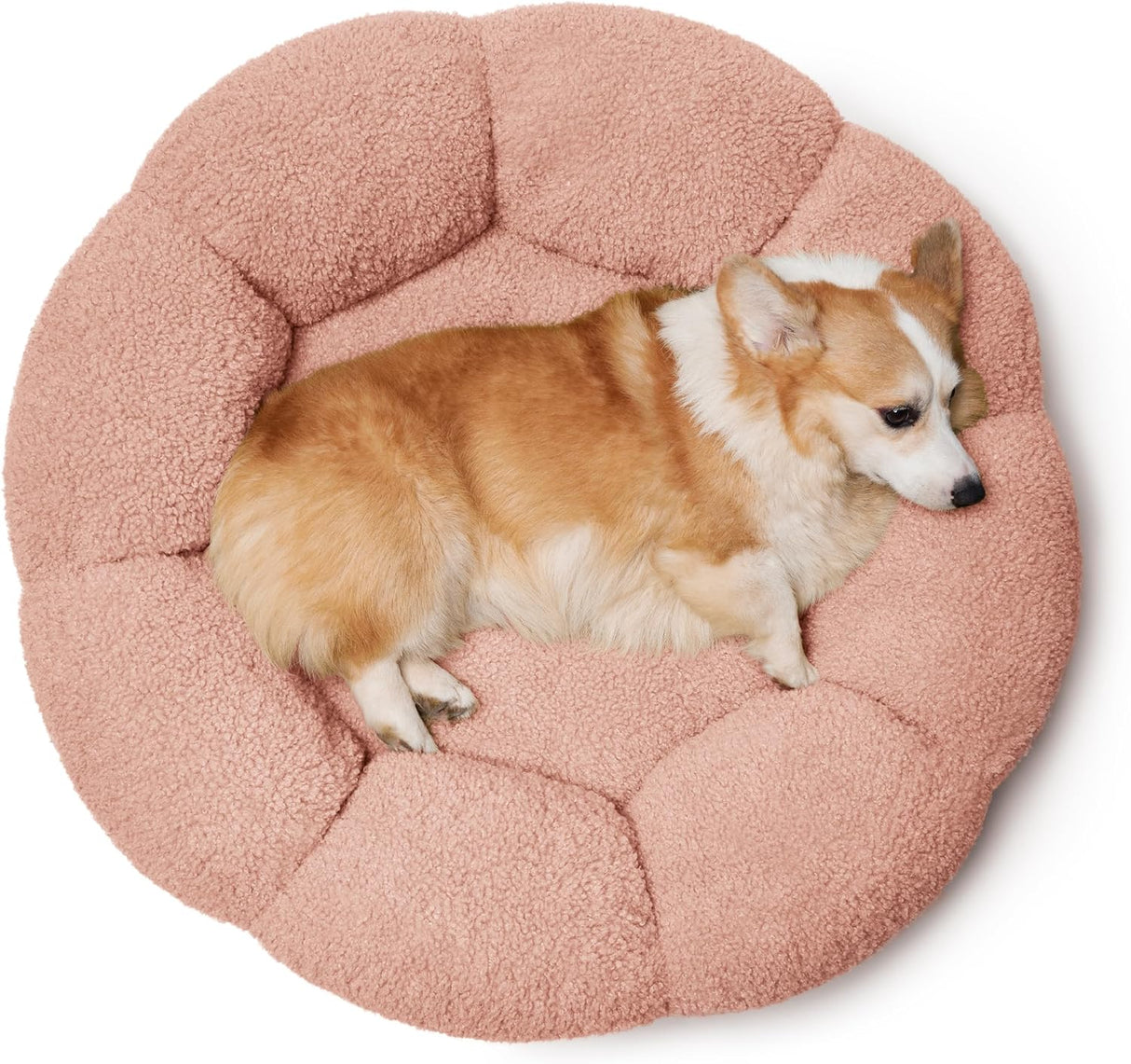 Cama grande calmante para perros de flores en sherpa felpa