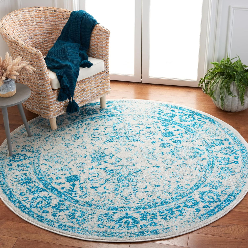 Alfombra Oriental Redonda Distressed para Sala y Comedor ADR109D