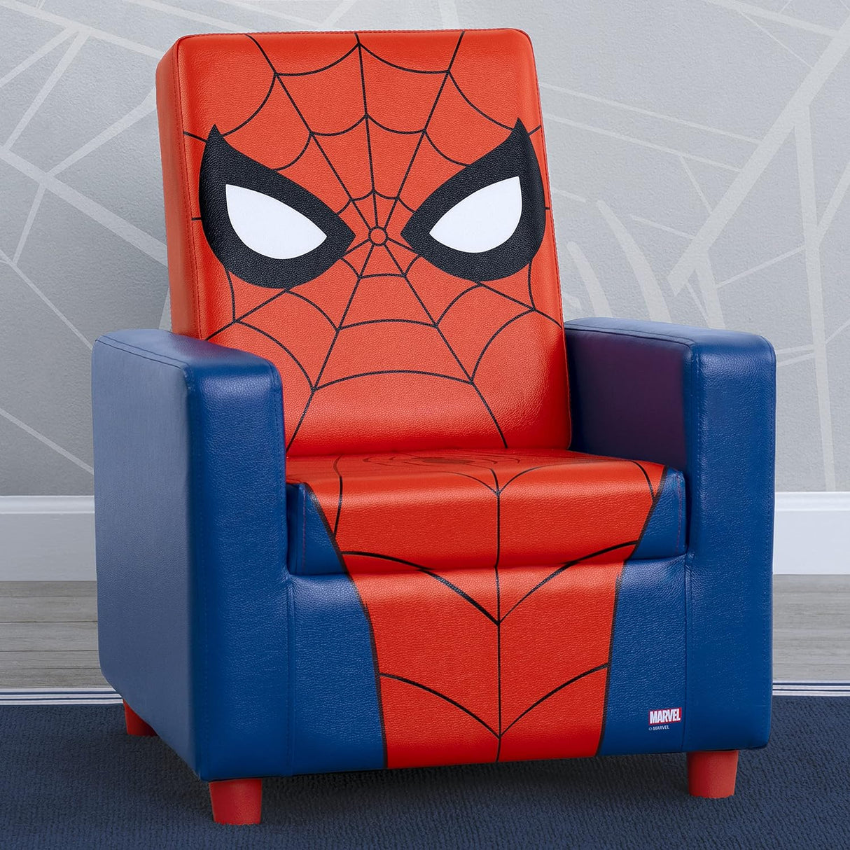 Delta Children Silla con respaldo alto, Spider-Man de madera