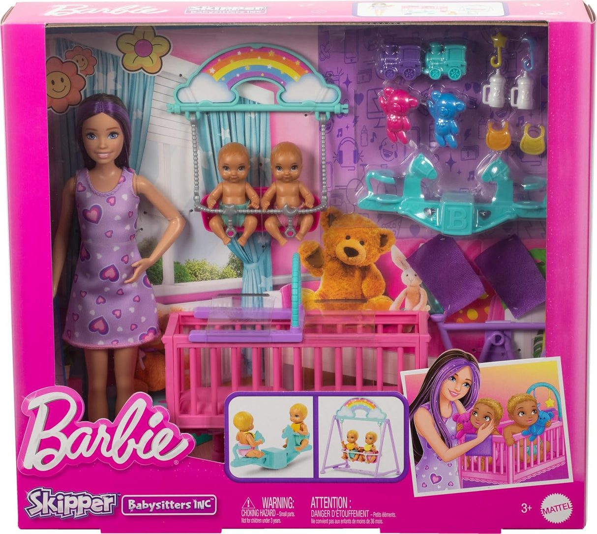Muñeca Skipper Barbie con Juego de Guardería y Accesorios