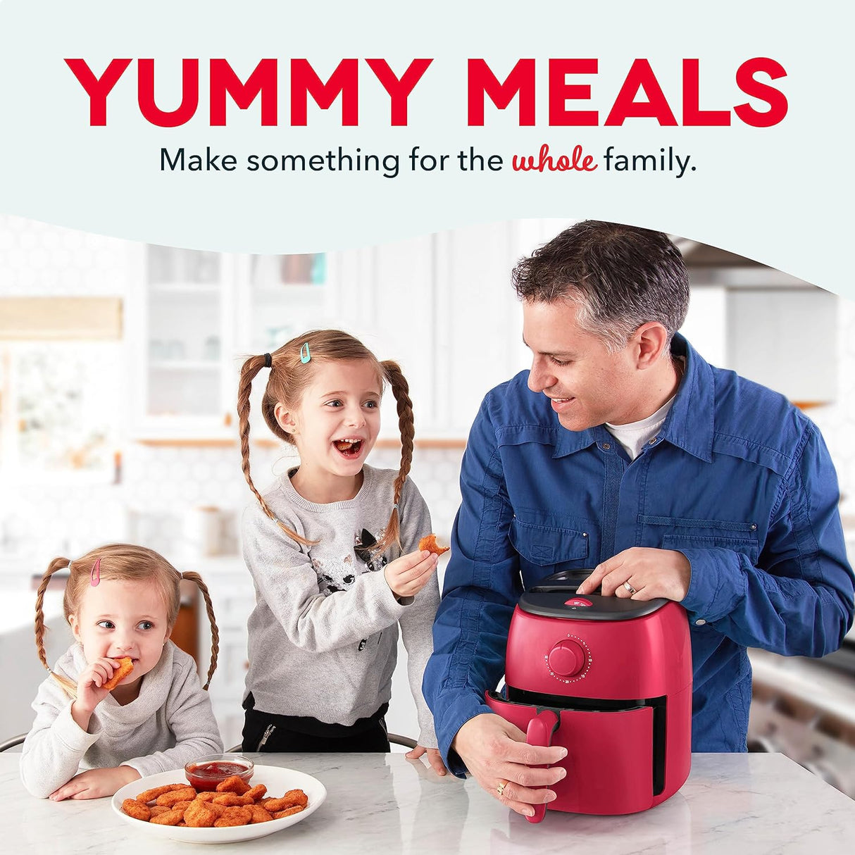 Freidora de aire DASH Tasti-Crisp™ 2.6 Qt, 1000 W, Compacta