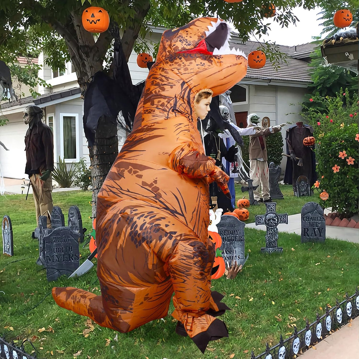 Disfraz Inflable T-Rex Lulu para Niños Fiesta Halloween