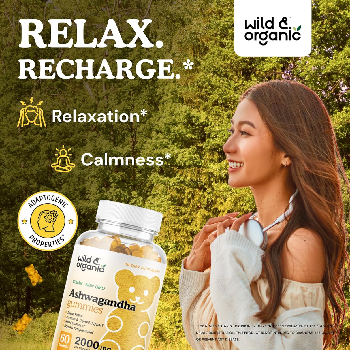 Gomitas Ashwagandha 2000mg - Suplemento Natural - 60 Chews