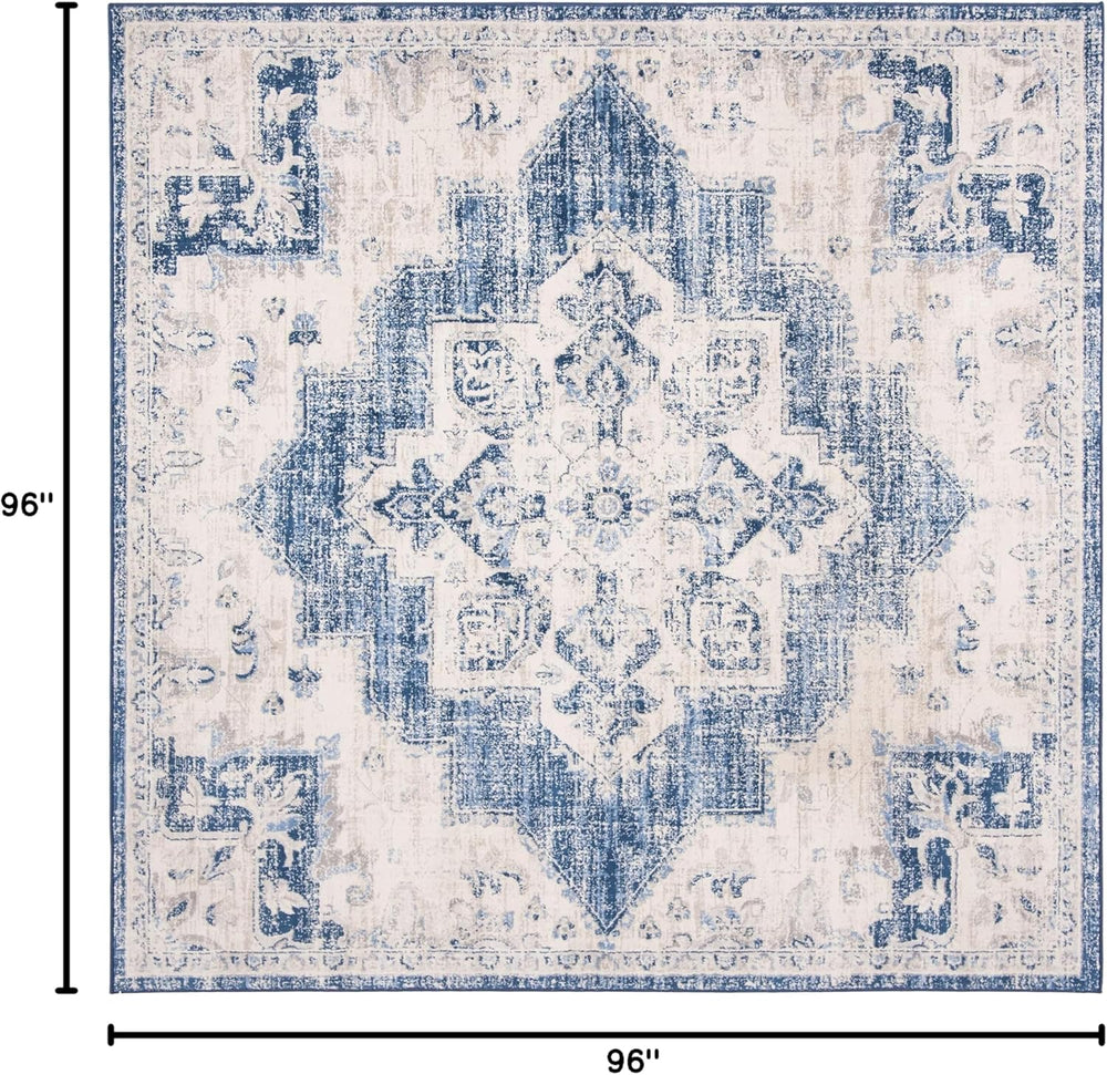 Alfombra de área cuadrada, diseño de medallón, modelo BNT865A
