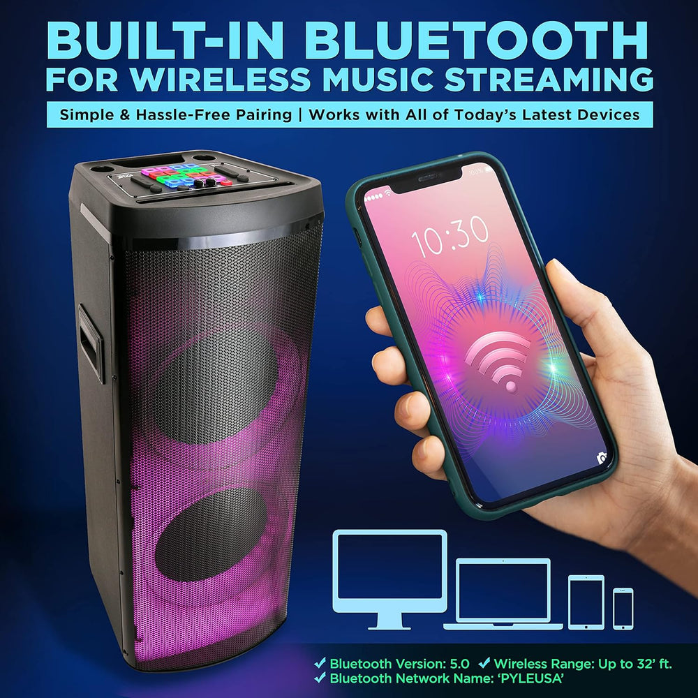 Altavoz portátil Bluetooth 600 W dual PYLE-PRO