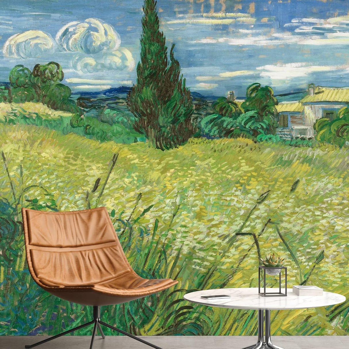 Murales de pared para dormitorio noche estrellada de VanGogh, pinturas famosas, papel tapiz extraíble grande, calcomanías de pared para despegar y pegar, 100 x 144 pulgadas