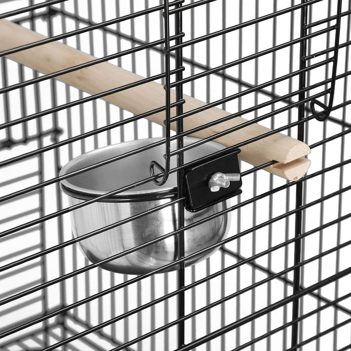 Jaula grande de hierro forjado para mascotas con soporte