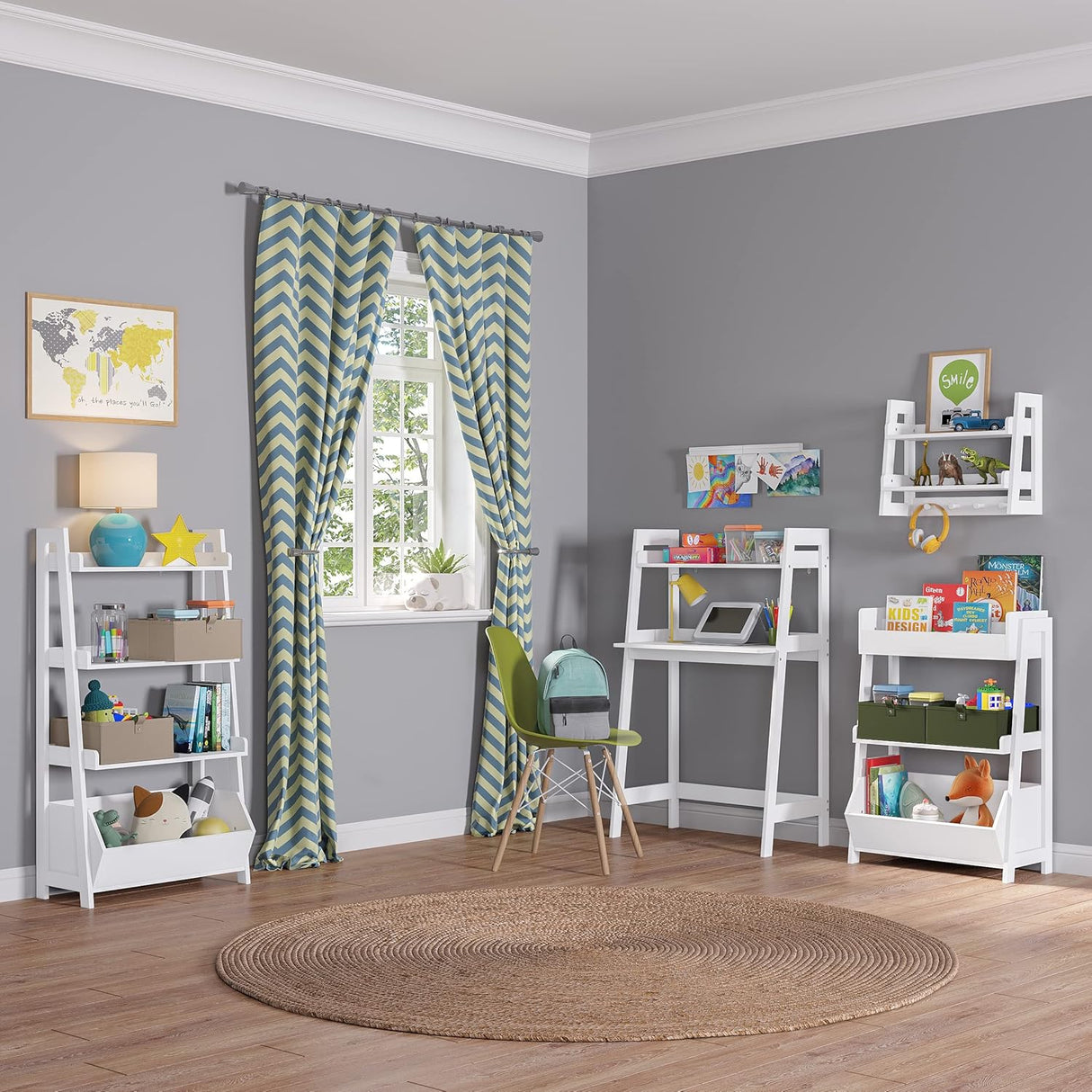 Escritorio Infantil con Estantería de Escalera, RiverRidge Kids