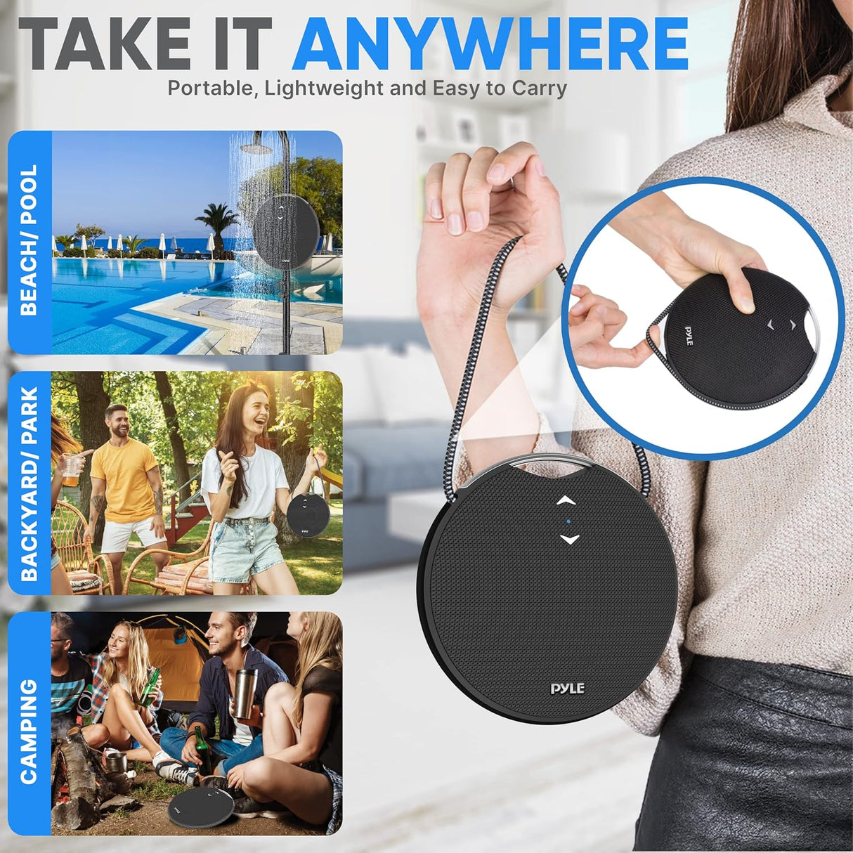 Parlante Portátil  Bluetooth magnético PYLE-HOME PMNGSP1BK