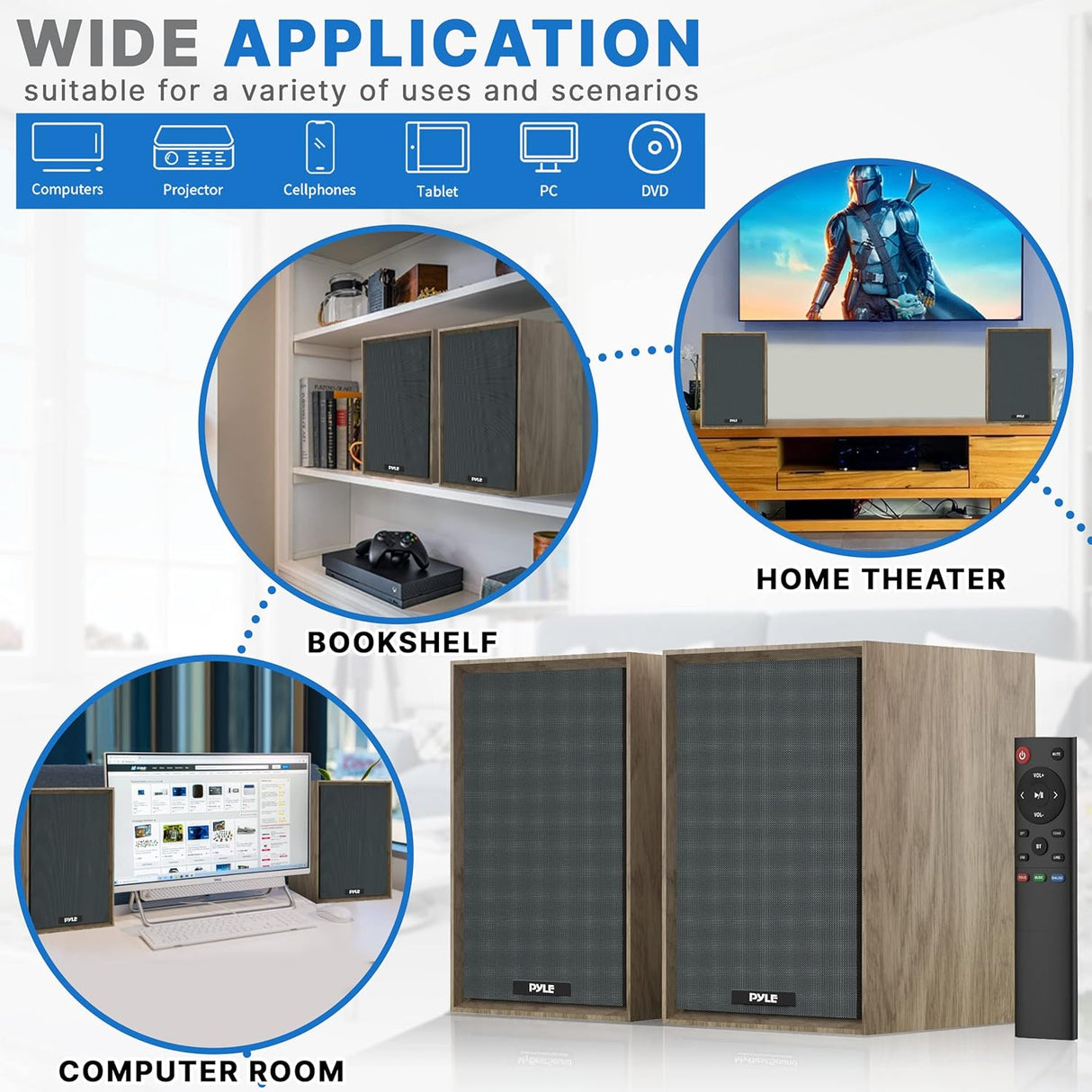 Parlantes de estantería PYLE-HOME PBKSRB40