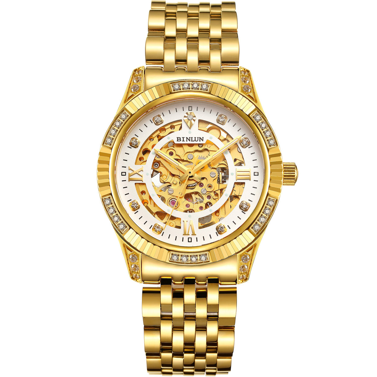 Relojes de lujo con esqueleto de oro automático