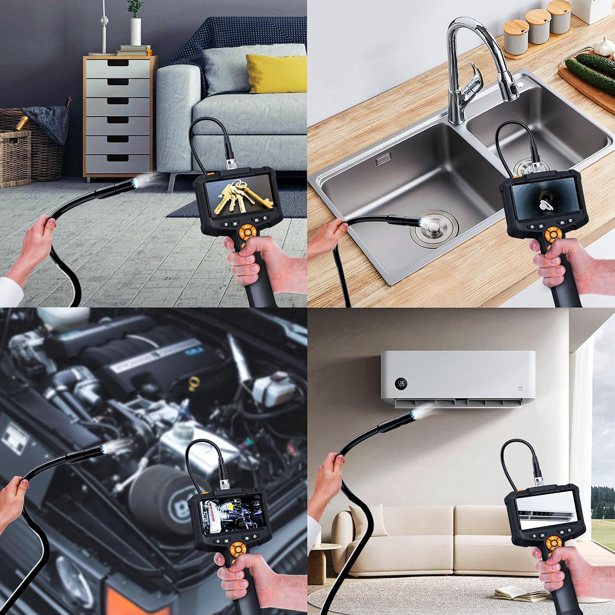 Camara endoscopio con luz LED