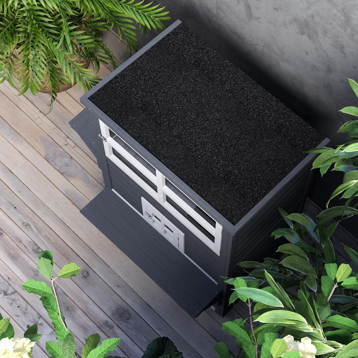 Casa para Gatos 3 Niveles PawHut, Refugio Exterior con Techo