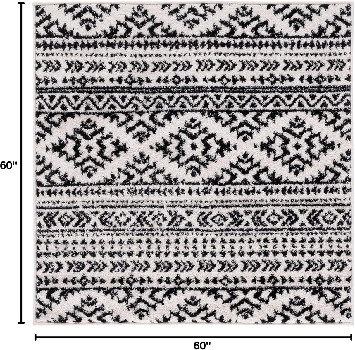 Alfombra cuadrada tribal no deshilachada TUL272B