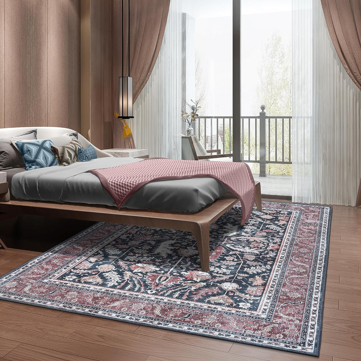 Alfombra Adiva 8x10 Lavable Antideslizante para Hogar