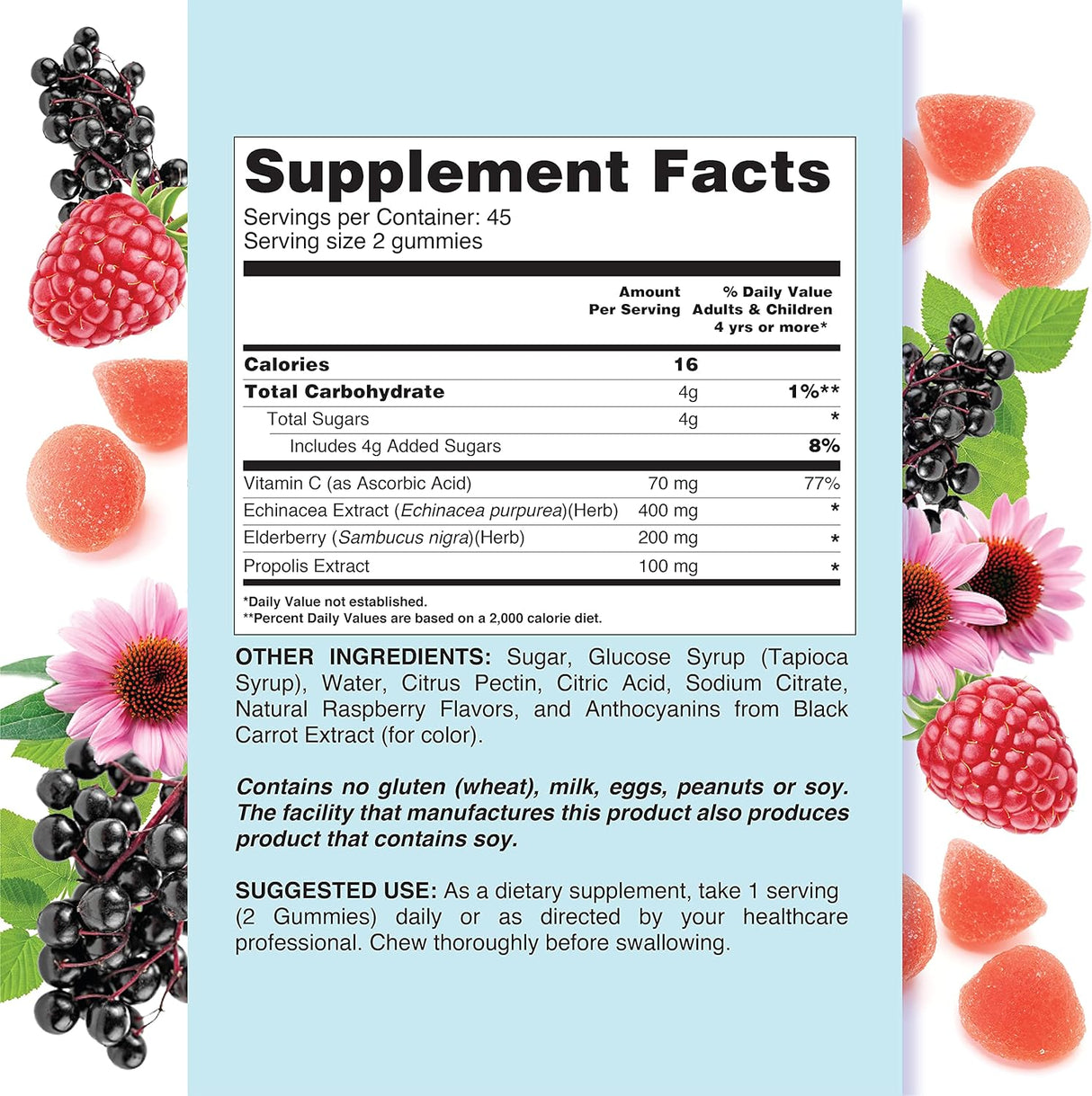 Suplemento Gomitas de saúco para el sistema inmunológico