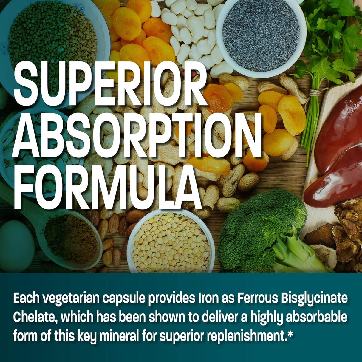 Suplemento Bisglicinato de hierro 25 mg apoya la energía