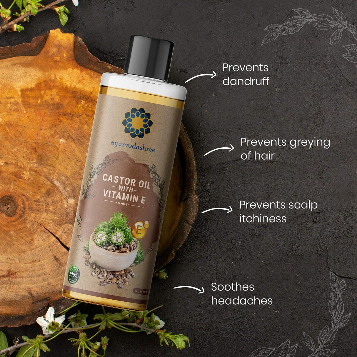 Aceite de Ricino con Vitamina E Acondicionador y Curativo