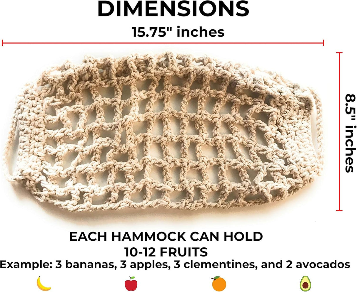 Hamaca Frutal de Algodón, 2 Piezas, Soporte y Ganchos incluidos