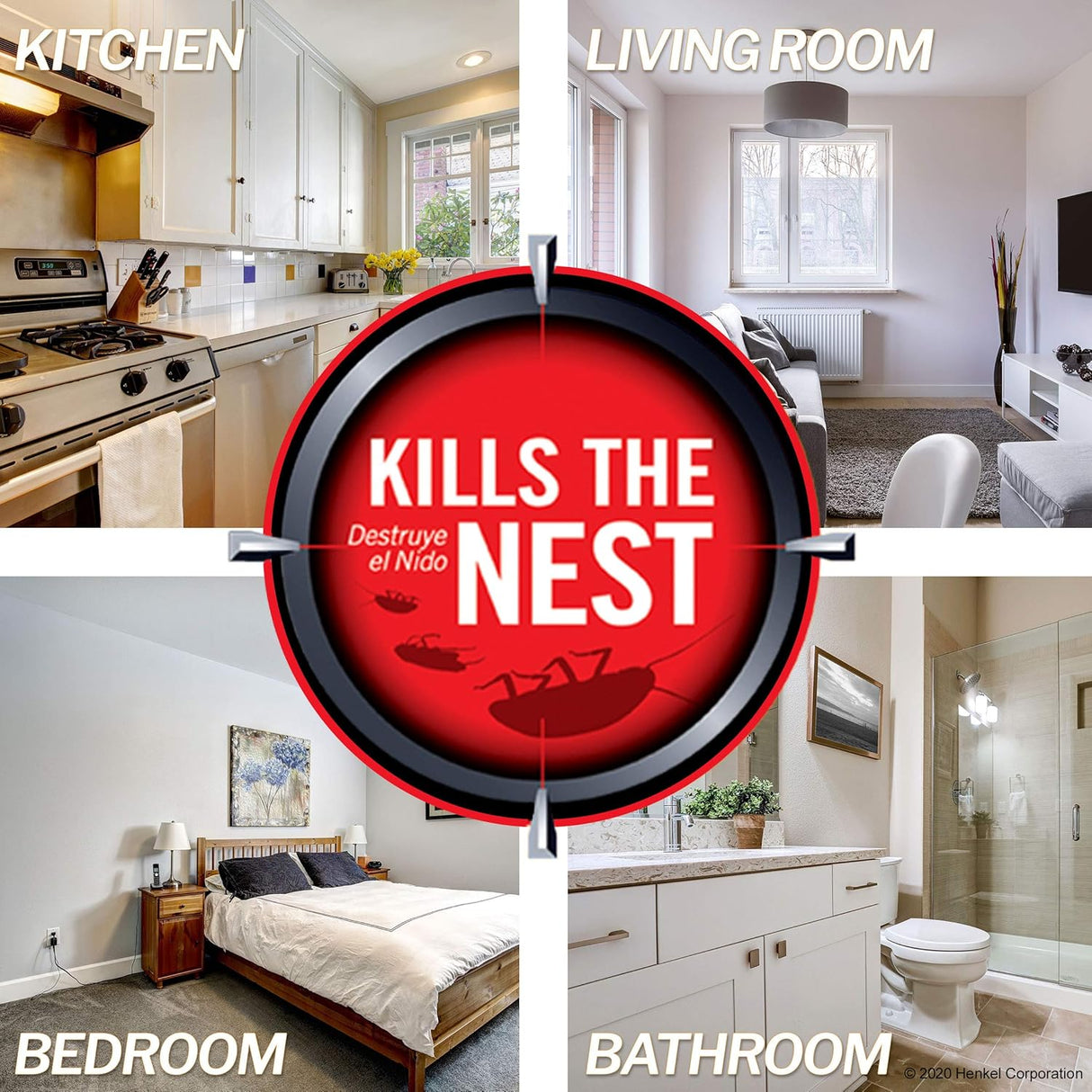 Cebo para Cucarachas Combat, 8 Estaciones, Resistente a Niños