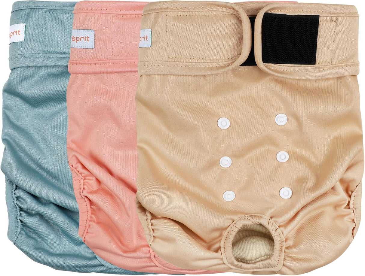 Langsprit Pañales lavables para perras (paquete de 3) talla S