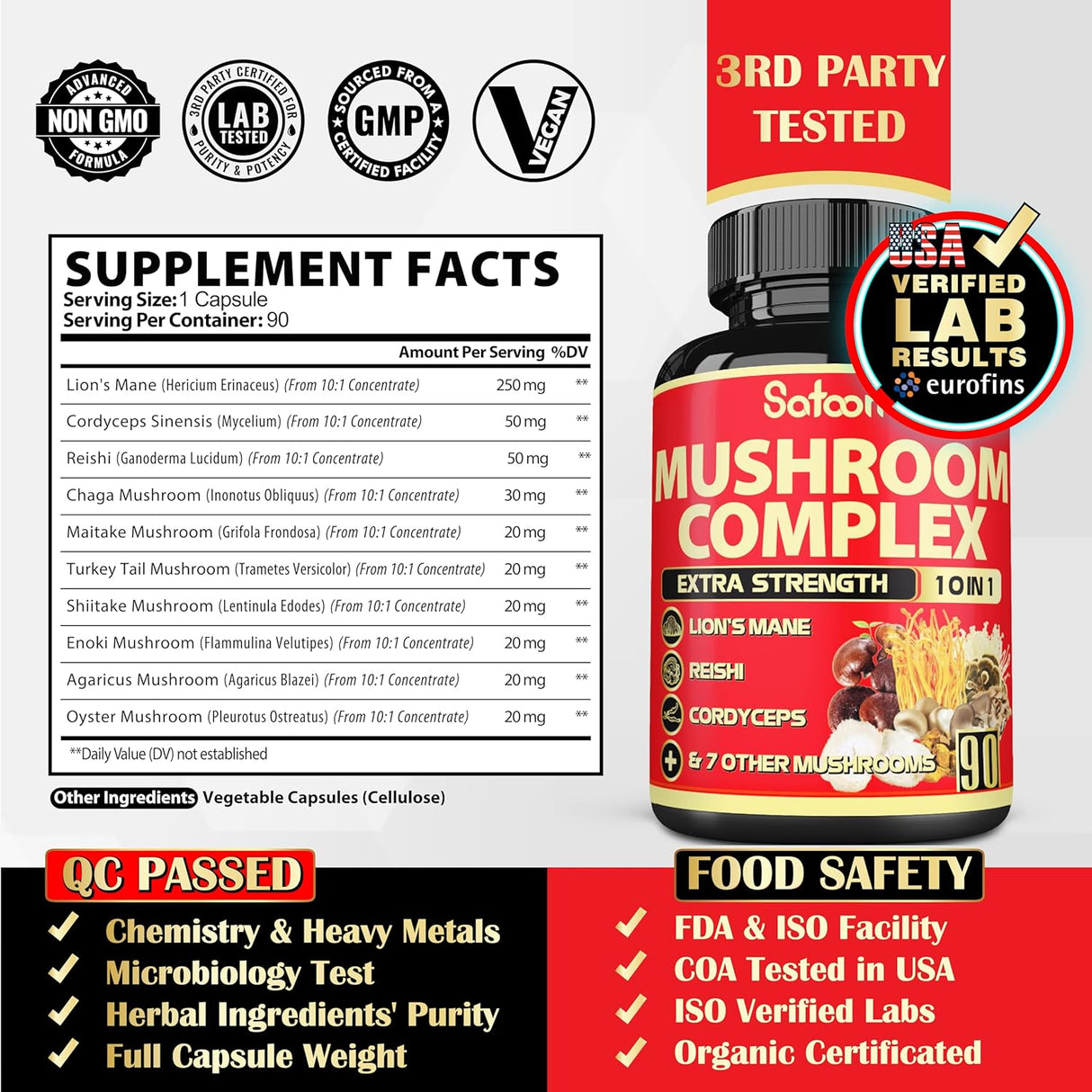 Suplemento Complejo de 10 Hongos - 3 Meses