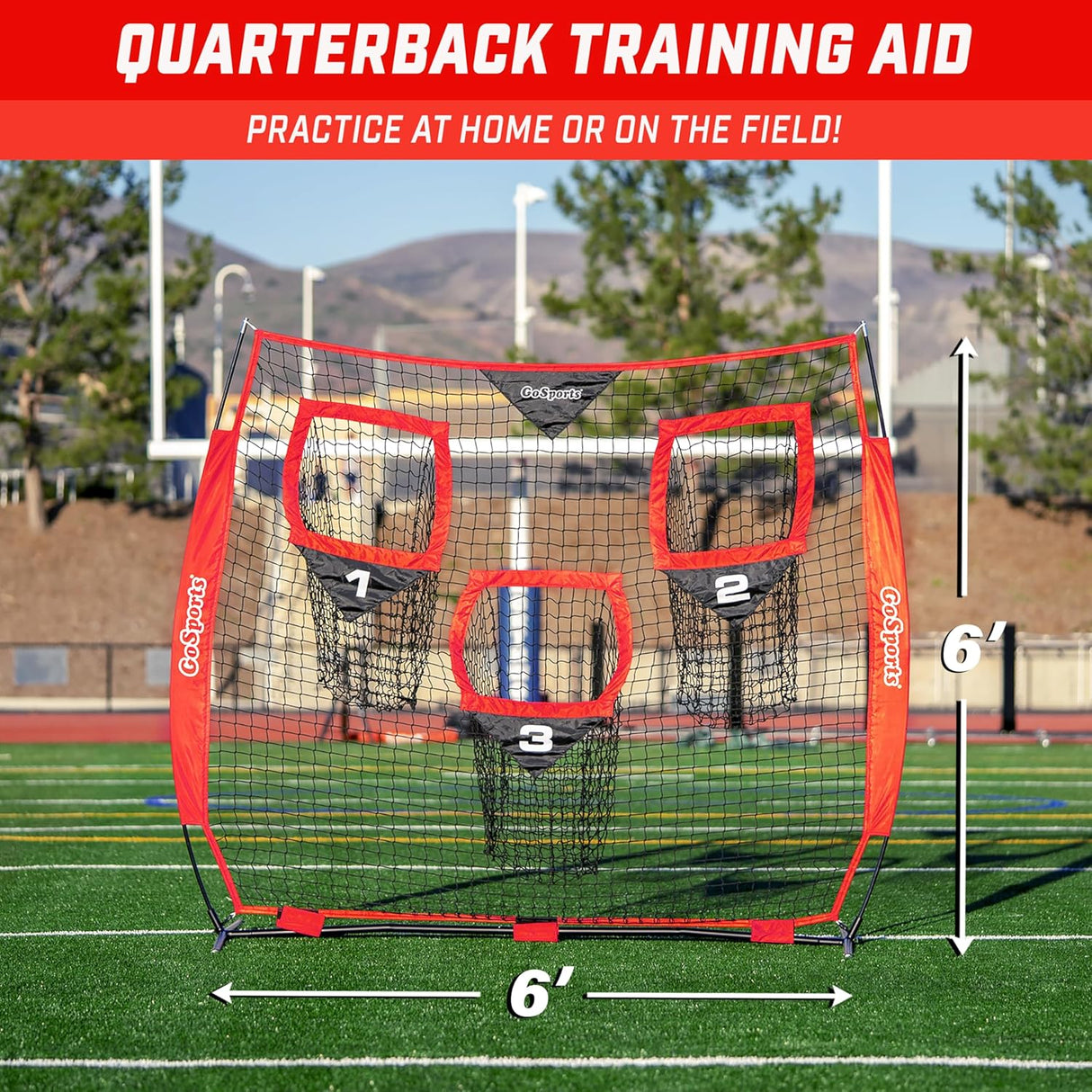 Red de lanzamiento de fútbol – Elige entre 8x8 pies o 6x6 pies