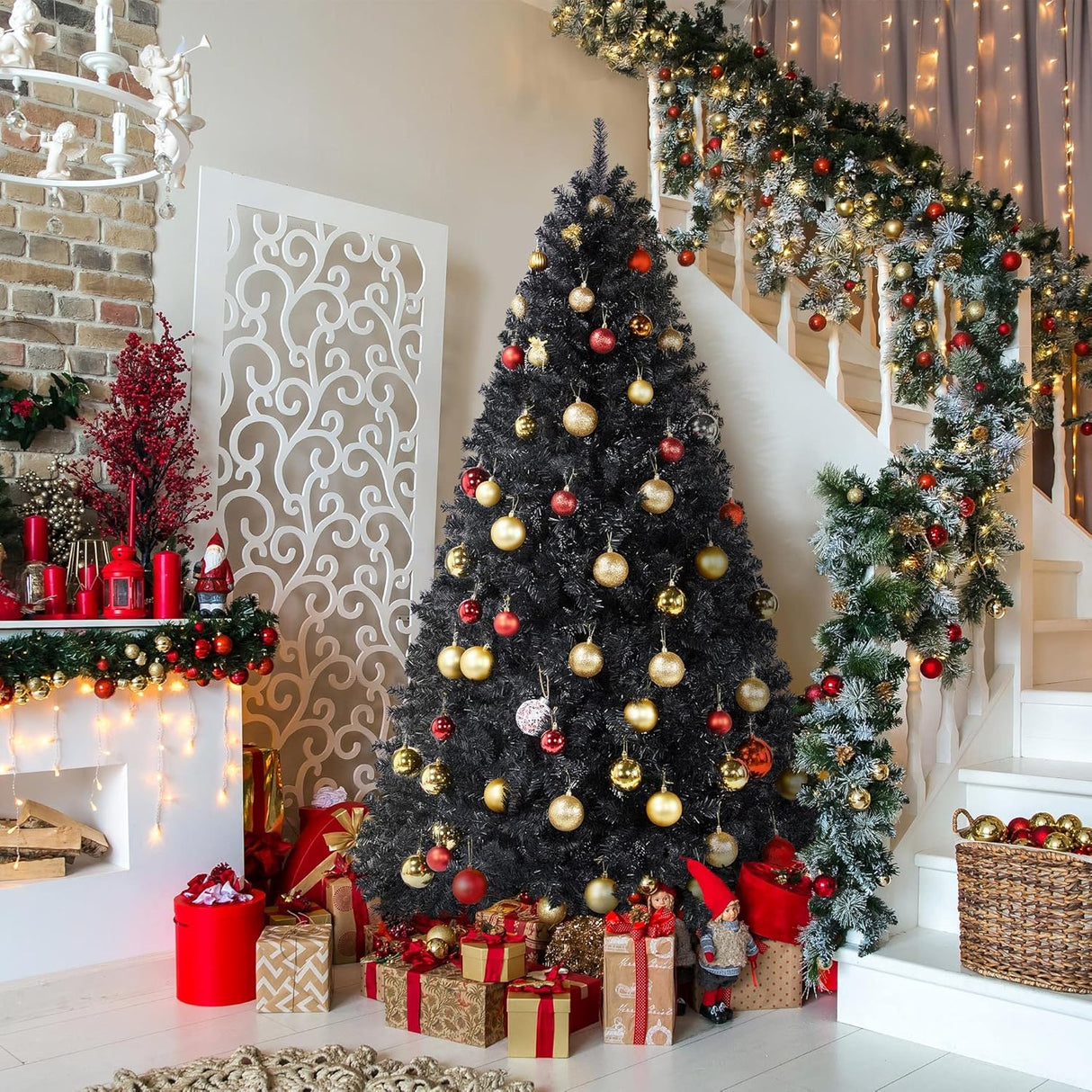 Árbol de Navidad Artificial de 6ft con 818 Puntas y Base Plegable