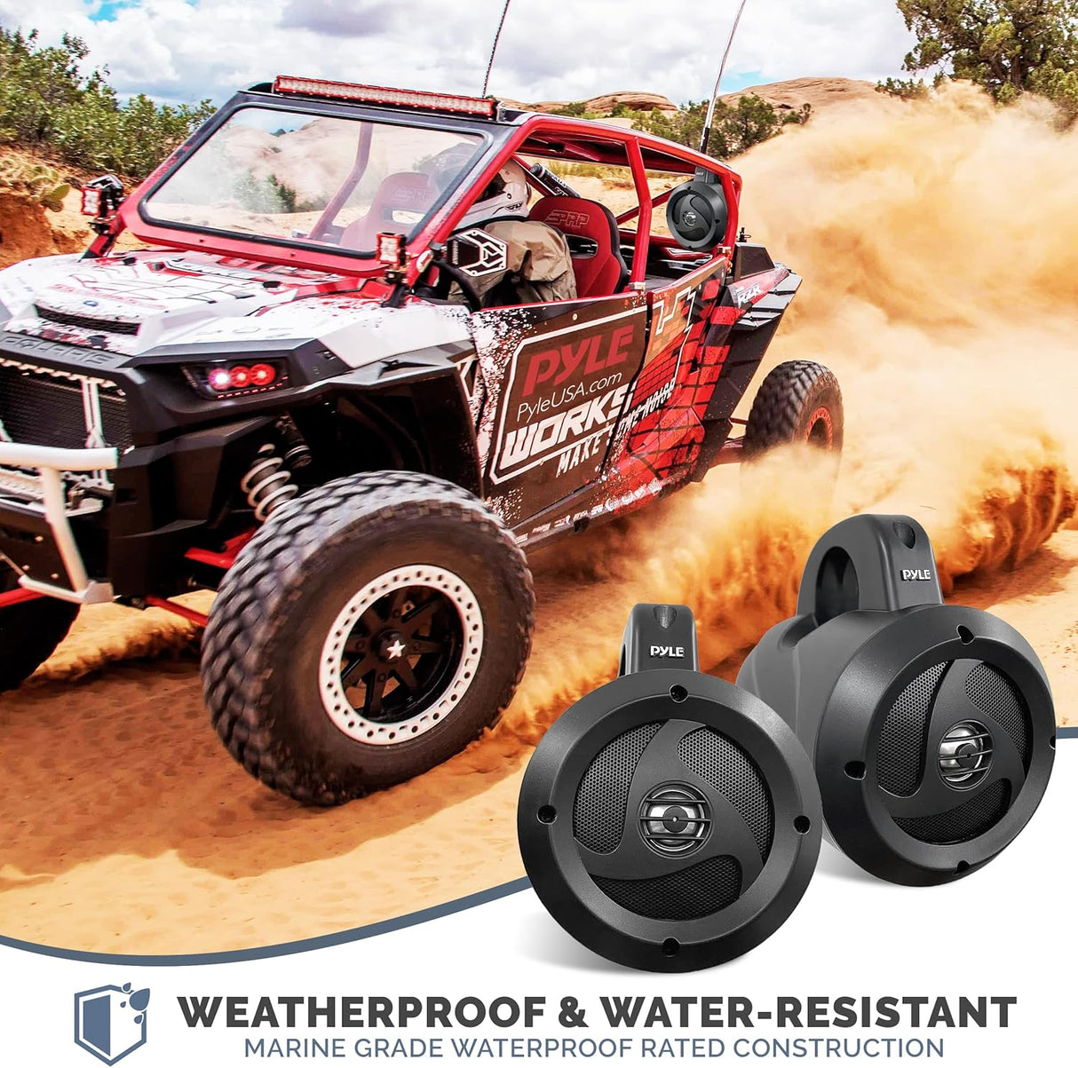 Parlantes todoterreno dobles de 2 vías PYLE PLUTV40BK