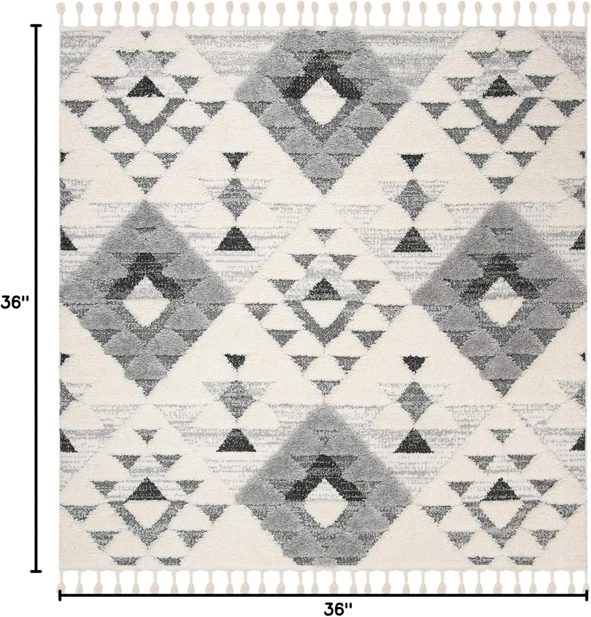 Alfombra Shag Marroquí con Flecos - Diseño Boho, MTS688F