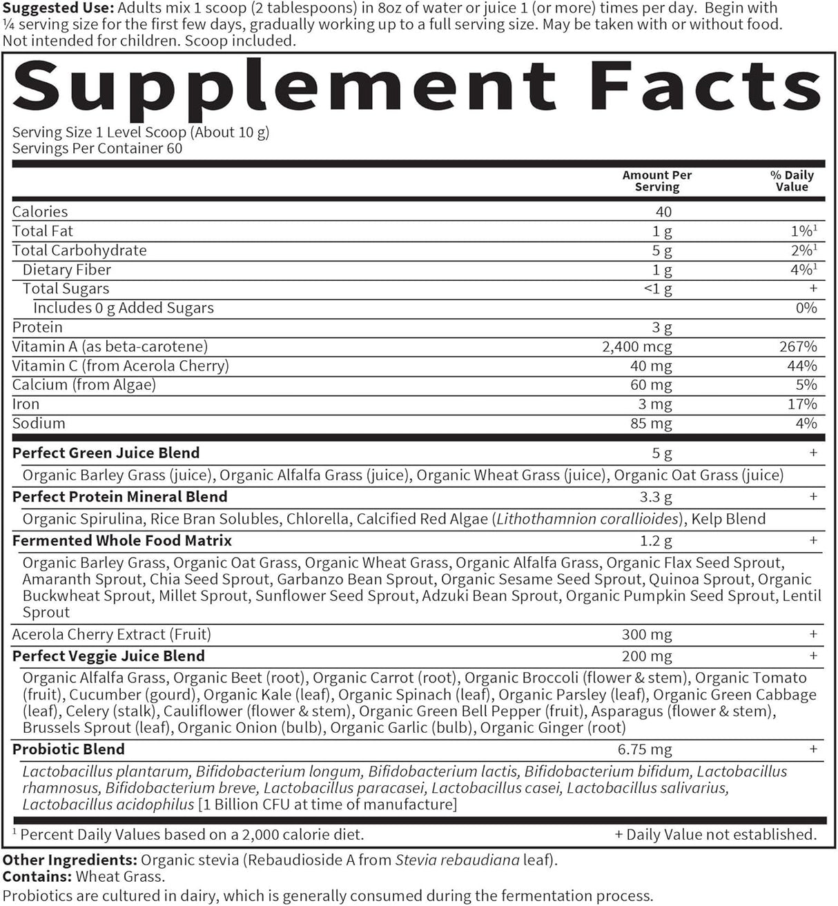 Suplemento Complemento vegetal de alimentos enteros Polvo