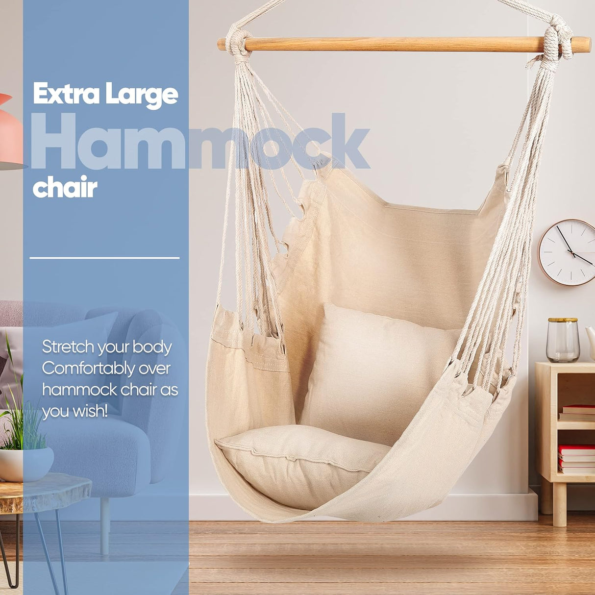 Hamaca colgante con cuerda de columpio SereneLife SLHMW33