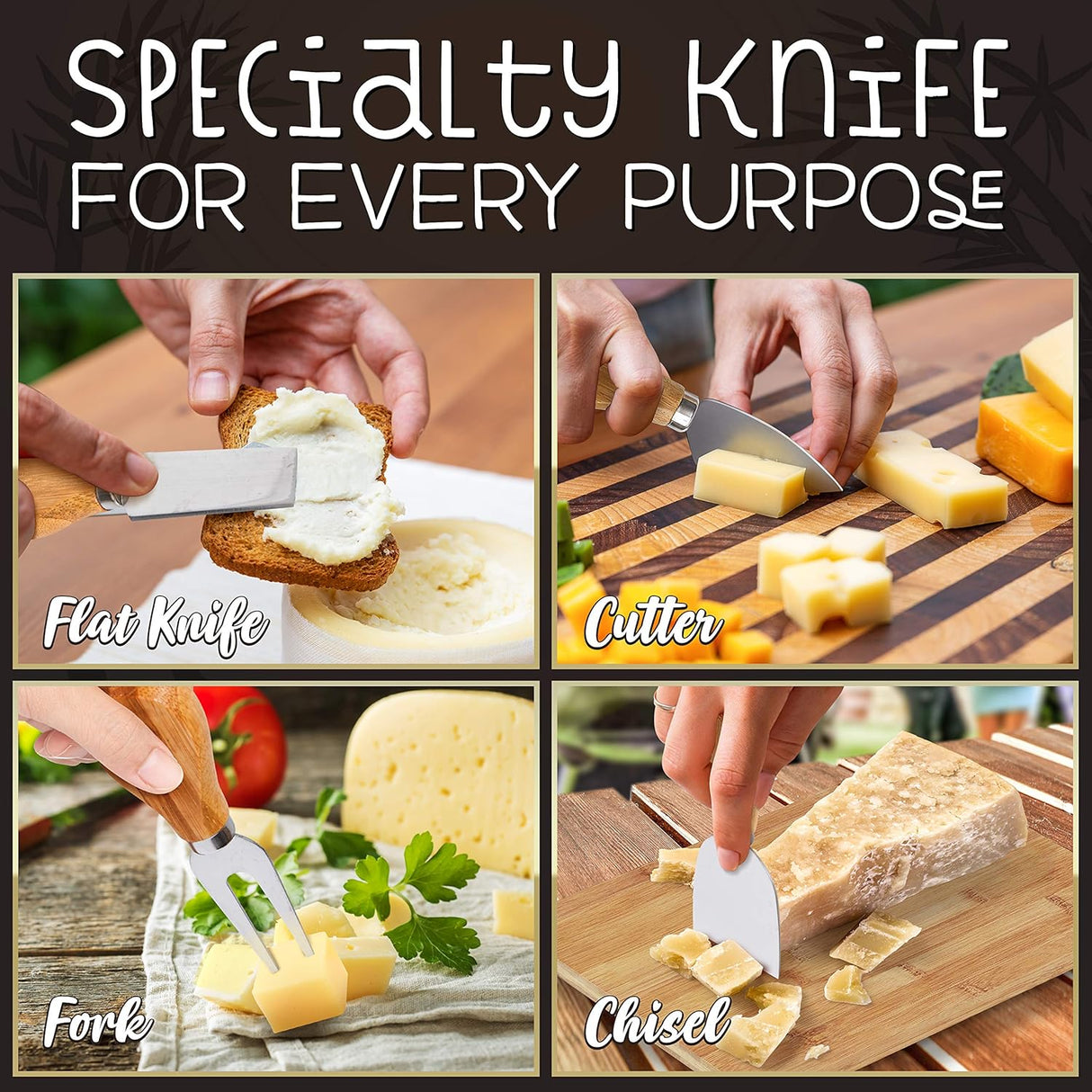 Tabla de queso de bambú natural NutriChef PKCZBD10.5