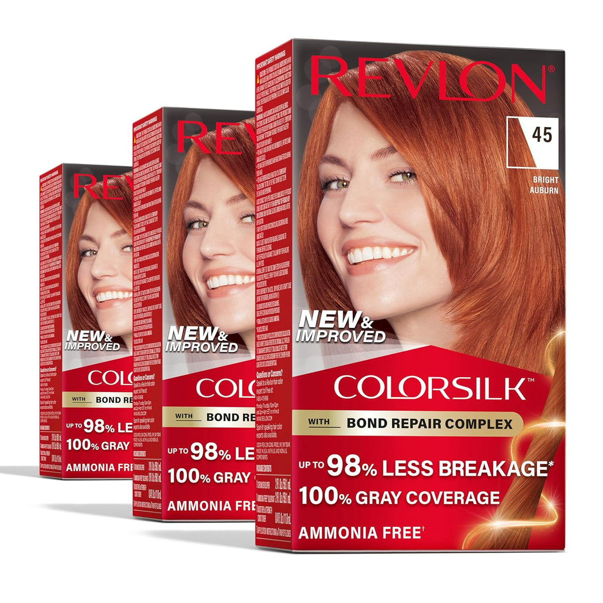 Tinte Permanente Revlon ColorSilk, Sin Amoniaco, Pack de 3