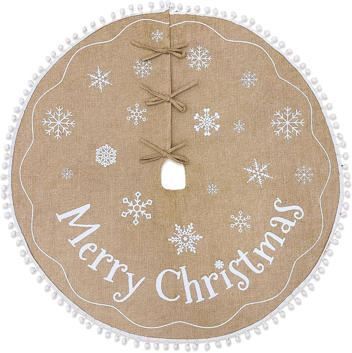 Funda de Árbol de Navidad AerWo 48 Pulgadas con Copos de Nieve