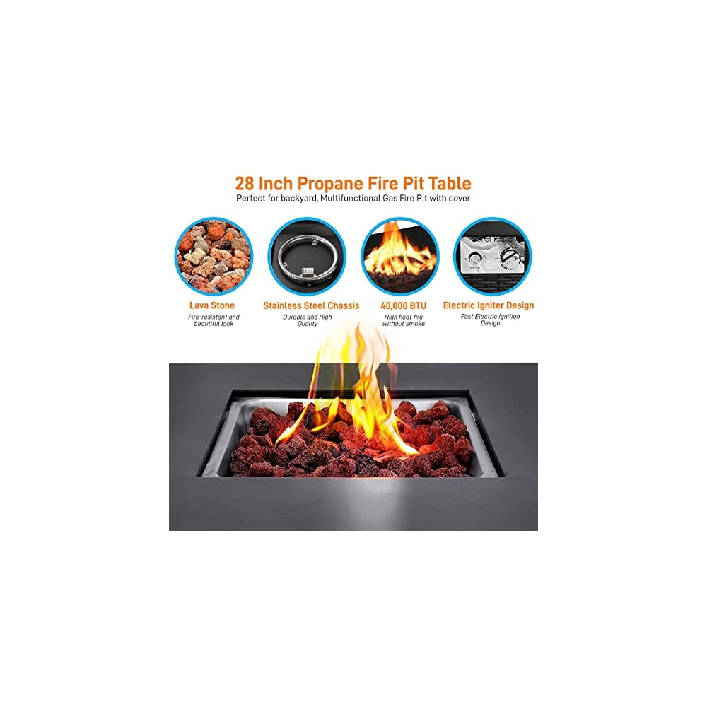 Asadores mesa para fogatas de gas SERENELIFE SLFPS3