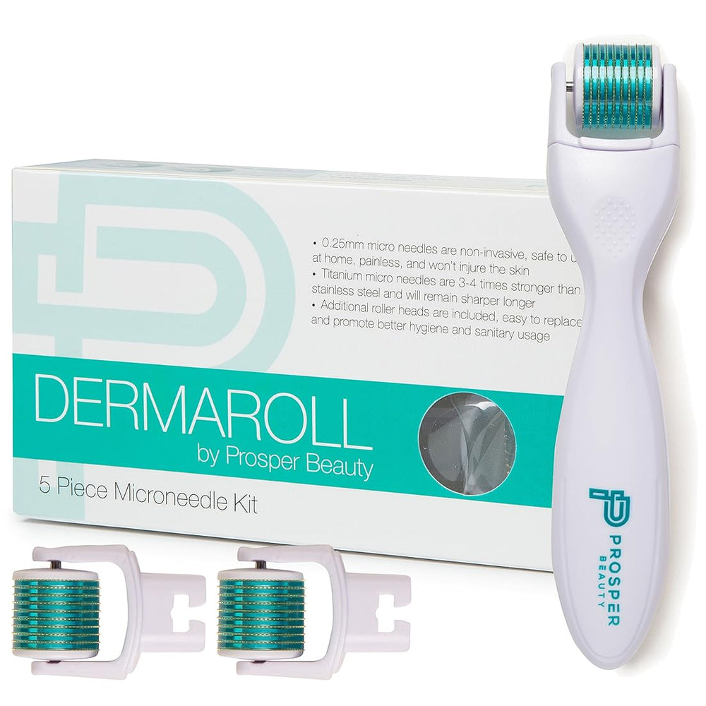 Kit de 5 piezas rodillo facial con 3 cabezales extra