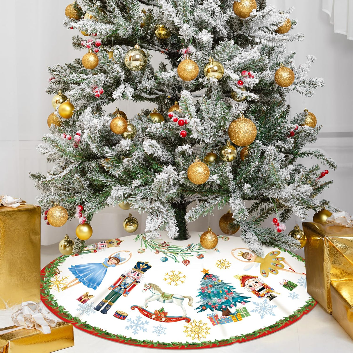 Funda de Árbol de Navidad 48, Nutcracker, Decoración Rústica