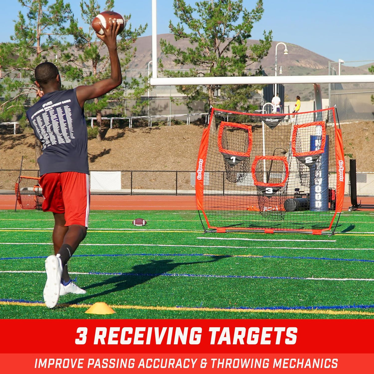 Red de lanzamiento de fútbol – Elige entre 8x8 pies o 6x6 pies